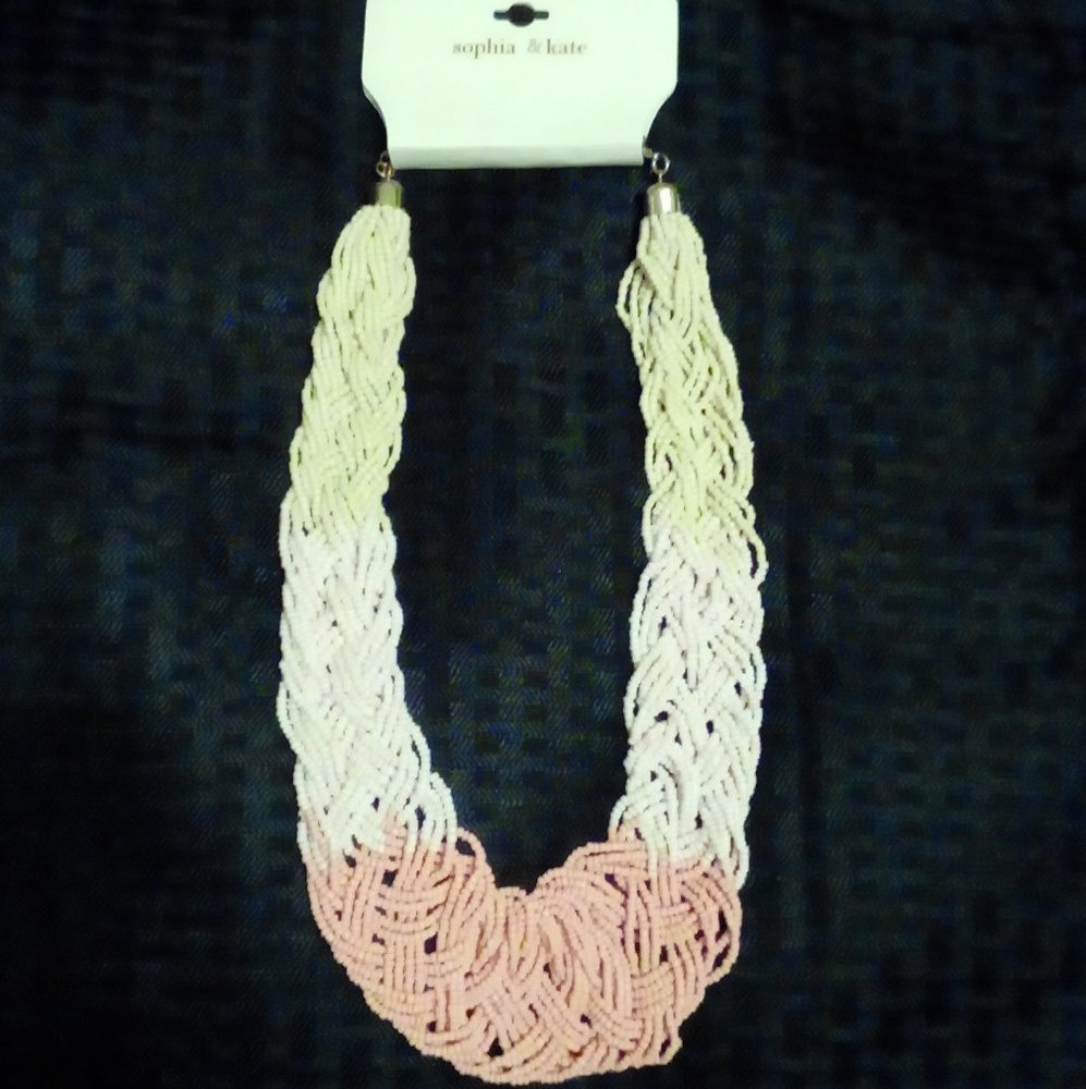 NWT Sophia & Kate Seed Bead Braided Adj Necklace